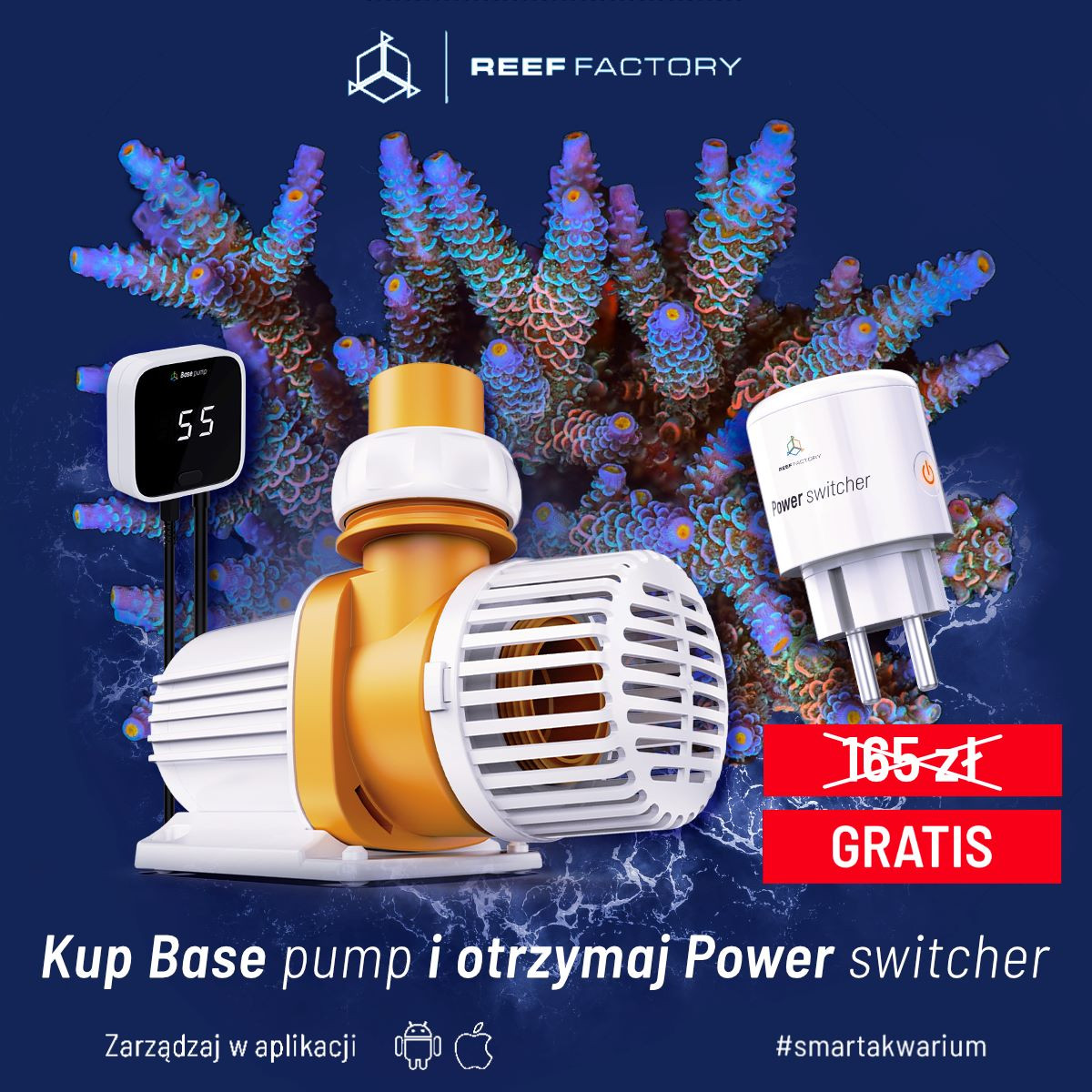 Reef Factory Base Pump 13000 95W - Pompa obiegowa WiFi Switcher