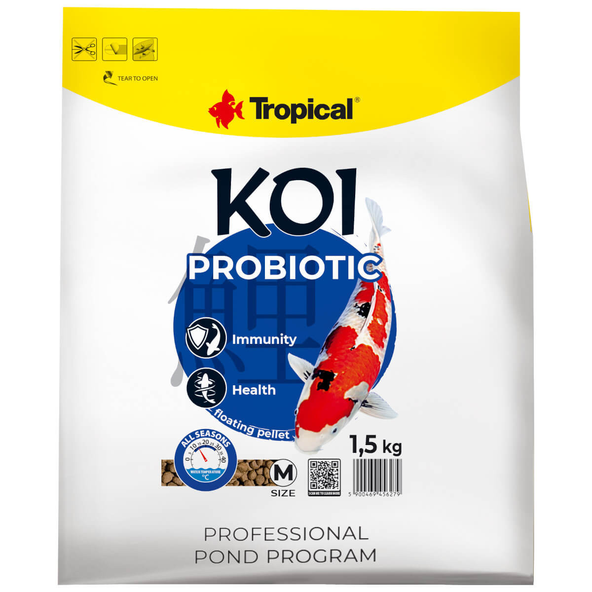 Tropical Koi Probiotic Pellet M 5L - 1,5kg Pokarm probiotyczny dla karpi koi