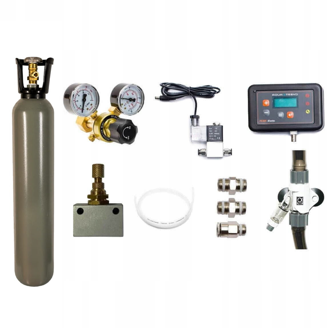Zestaw CO2 Reaktor Max 12/16mm z butlą 8L z komputerem pH