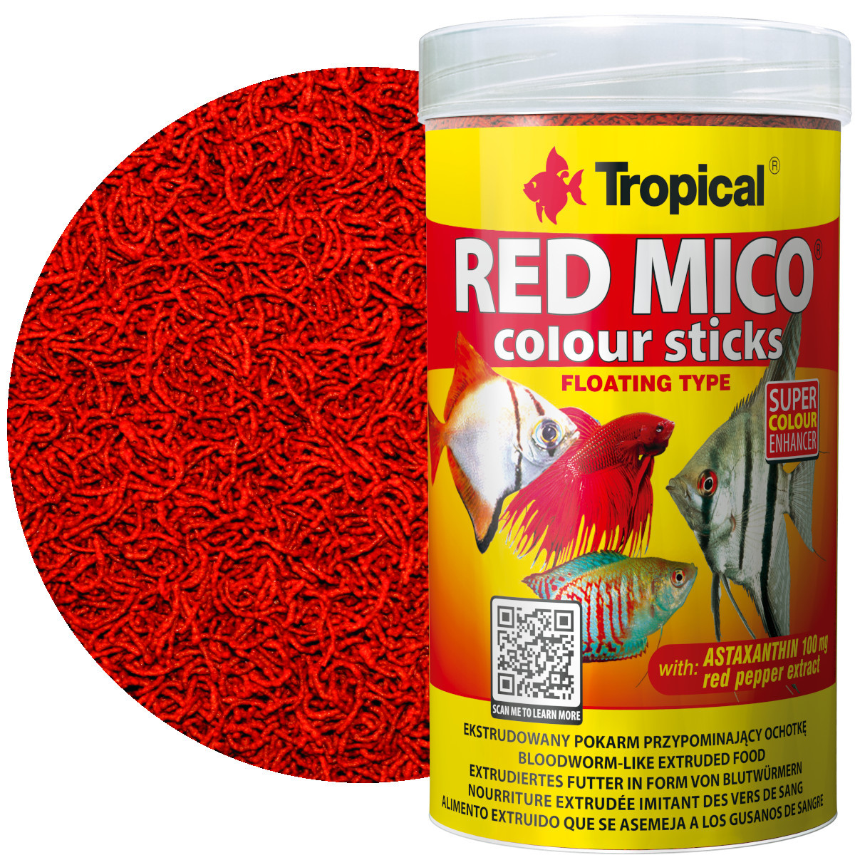 Tropical Red Mico Colour Sticks 250ml - 80g Pokarm wybarwiający