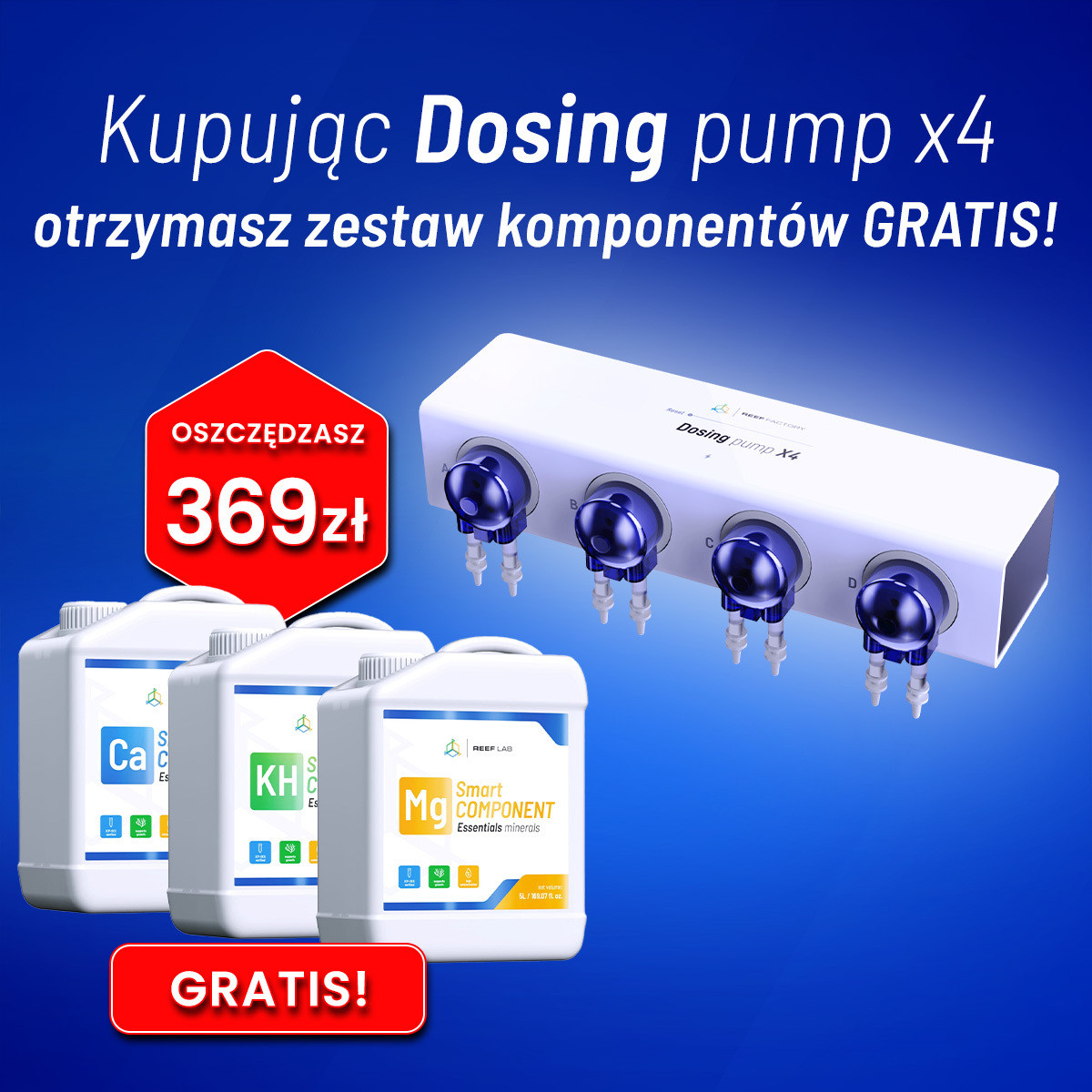 Reef Factory Dosing Pump X4 - Pompa dozująca WiFi + gratisy