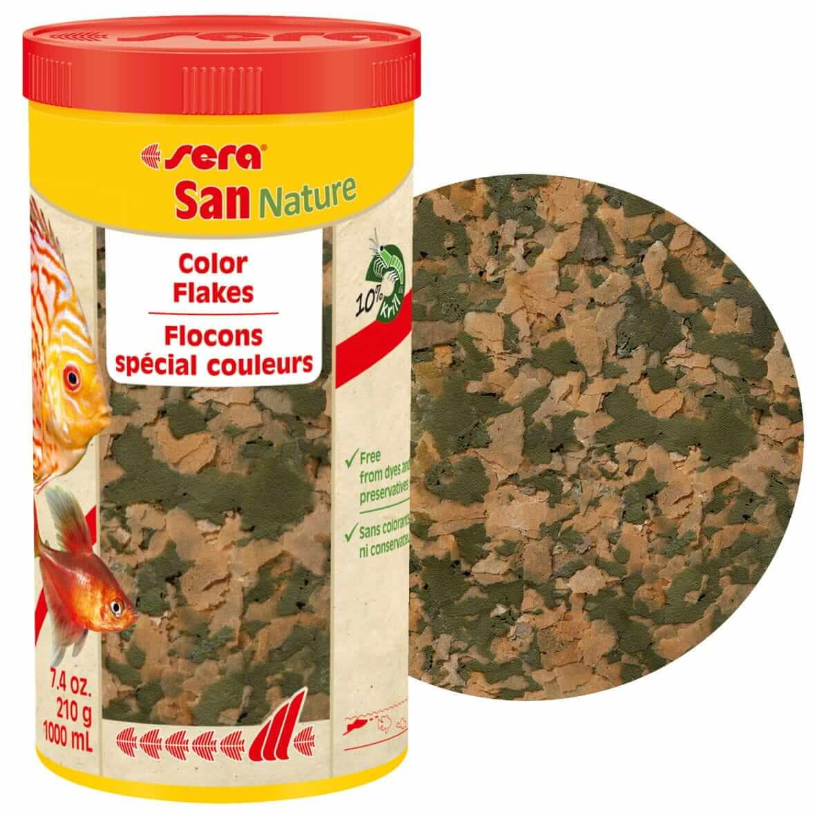 SERA SAN NATURE 1000ML - 210G POKARM WYBARWIAJĄCY DLA RYB
