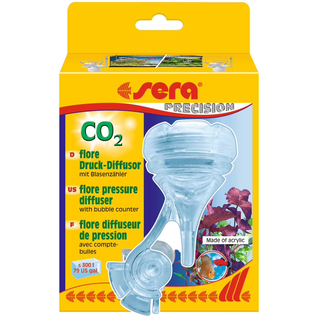 Sera Flore CO2 Pressure Diffuser - Dyfuzor z licznikiem bąbelków