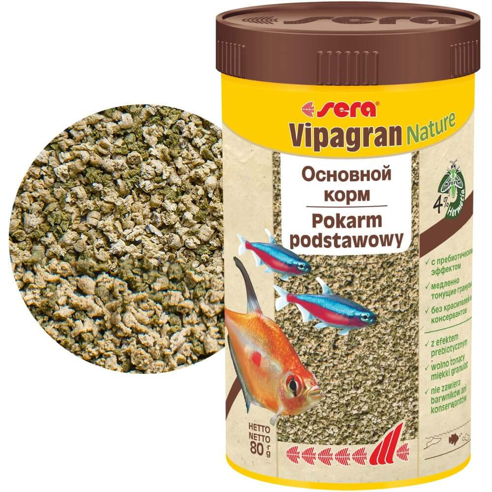 Sera Vipagran Nature 250ml - 80g pokarm podstawowy dla ryb