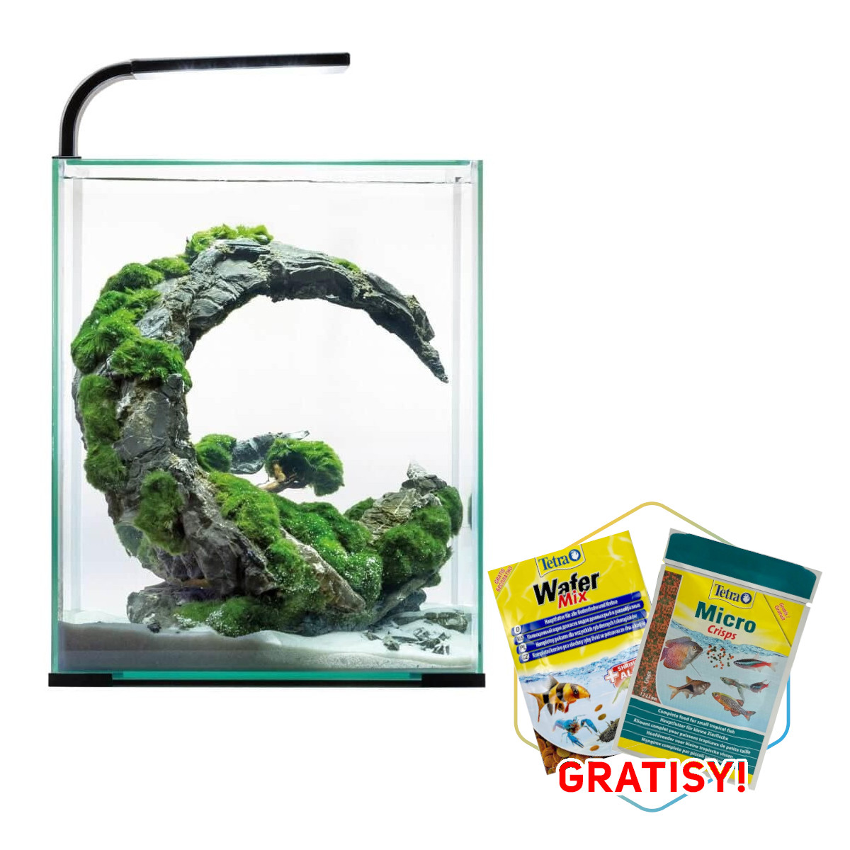 Aquael Shrimp Set Day&Night 30 czarny LED zestaw akwarium + gratisy