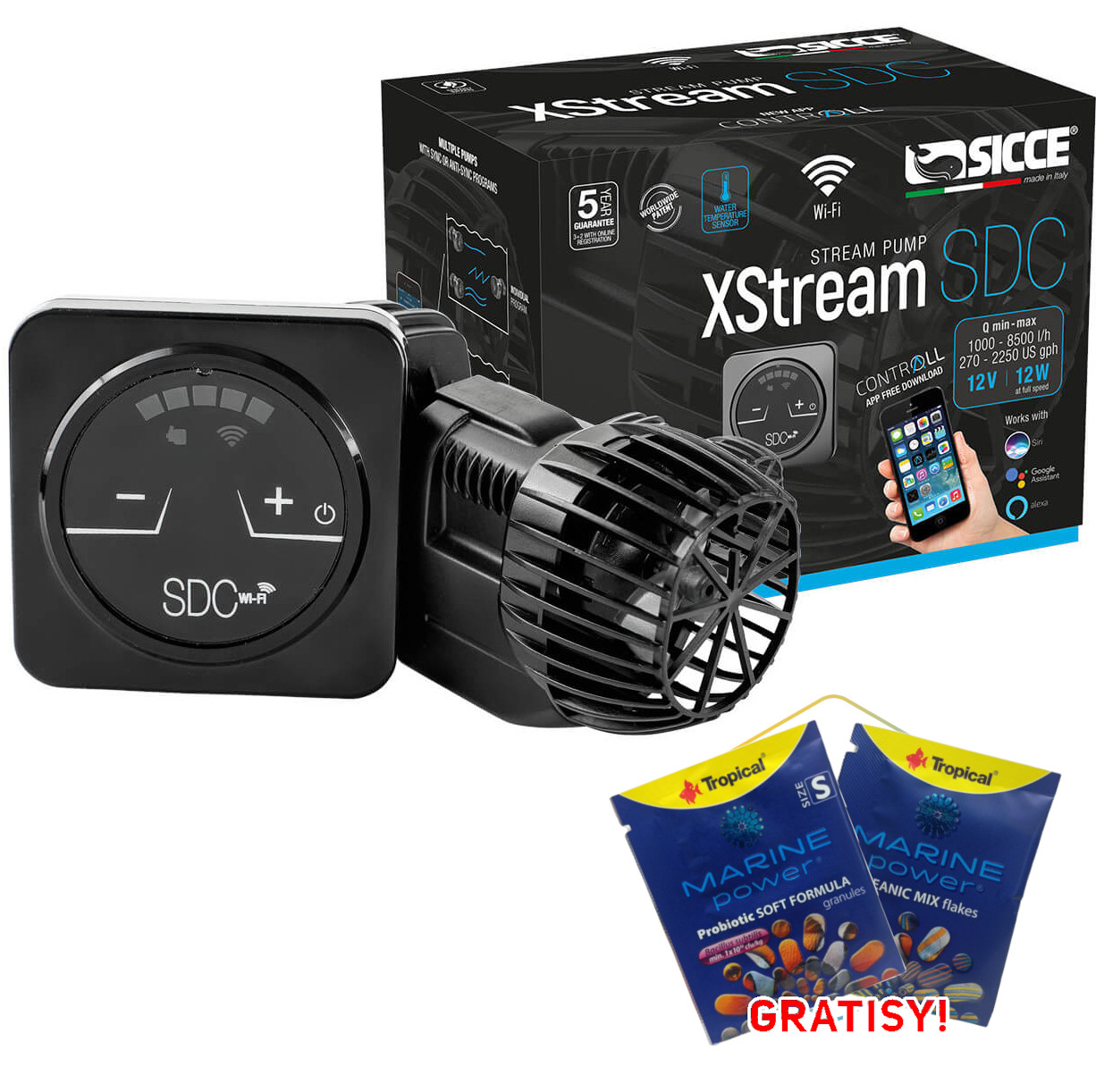 Sicce XStream SDC 8500 WIFi Pompa cyrkulacyjna falownik wave + gratisy
