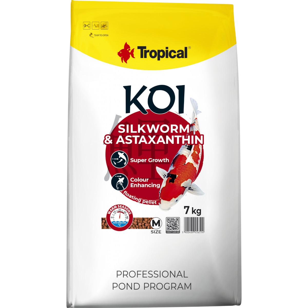 Tropical Koi Silkworm&Astaxanthin M 7kg Pokarm dla karpi Koi
