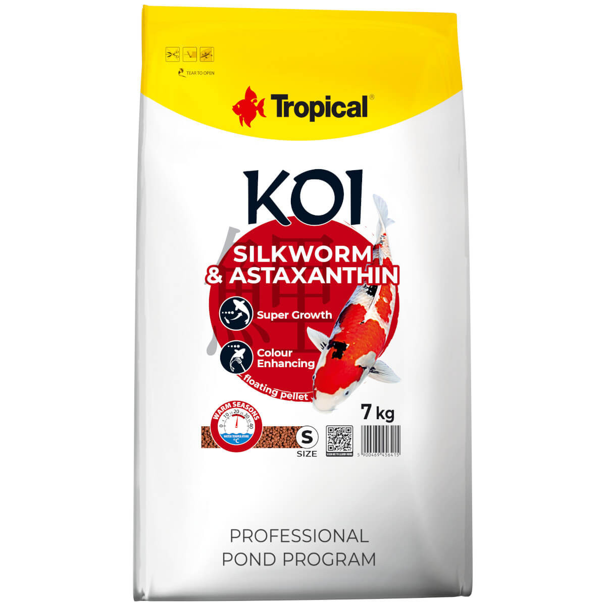 Tropical Koi Silkworm&Astaxanthin S 7kg Pokarm dla karpi Koi