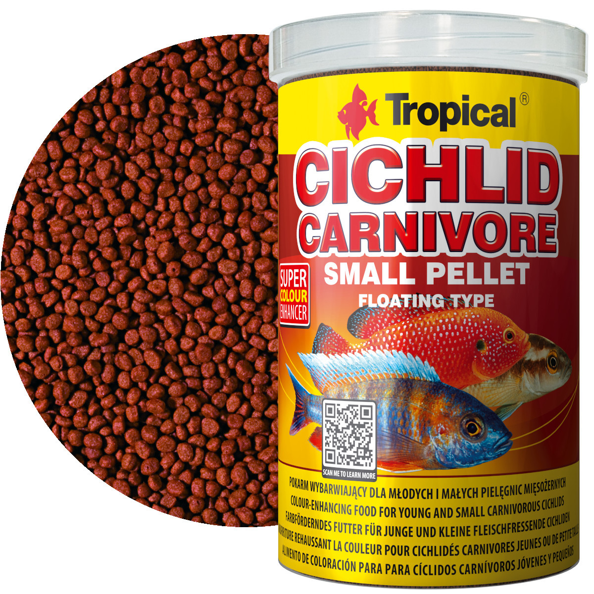 Tropical Cichlid Carnivore Small Pellet 1000ml - 250g Pokarm dla pielęgnic