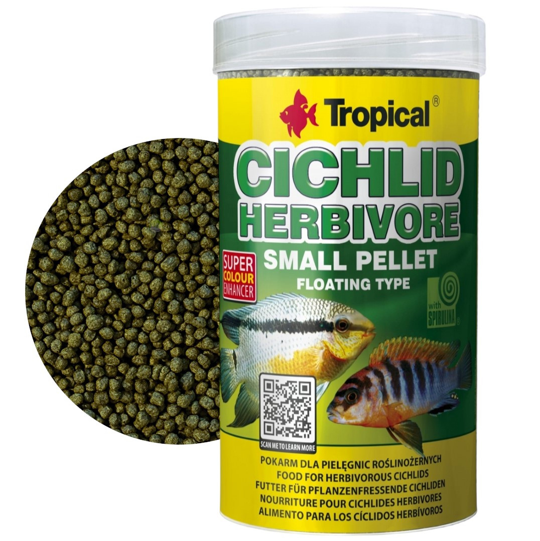 Tropical Cichlid Herbivore Small Pellet 250ml Pokarm dla pielęgnic