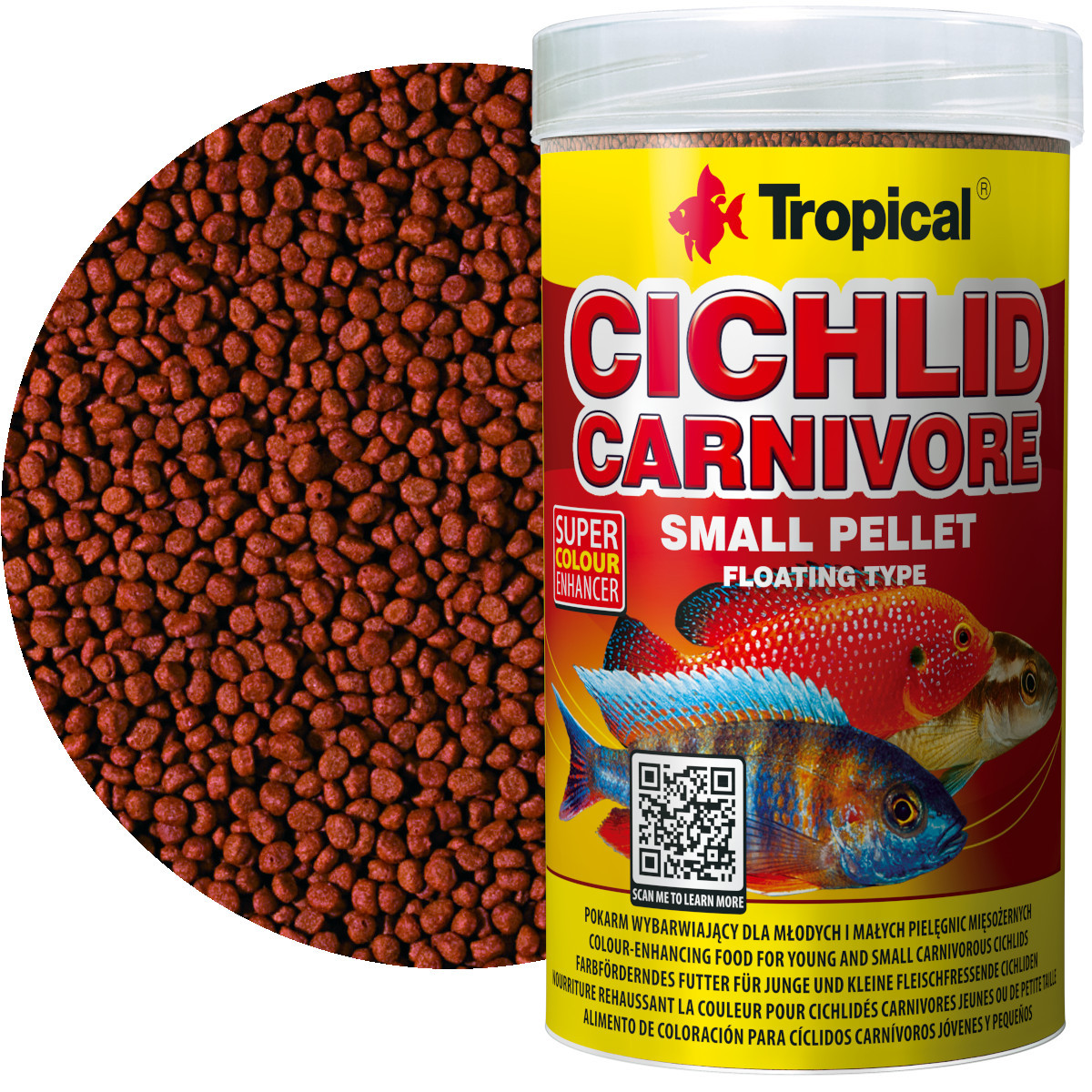 Tropical Cichlid Carnivore Small Pellet 250ml - 90g Pokarm dla pielęgnic