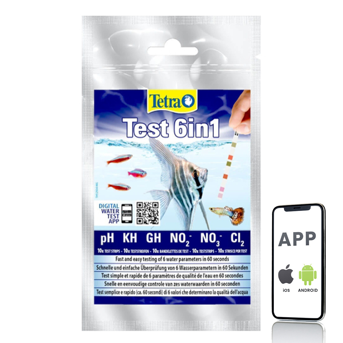 Tetra Test 6in1 10szt pH gH kH NO2 NO3 CL2 6w1
