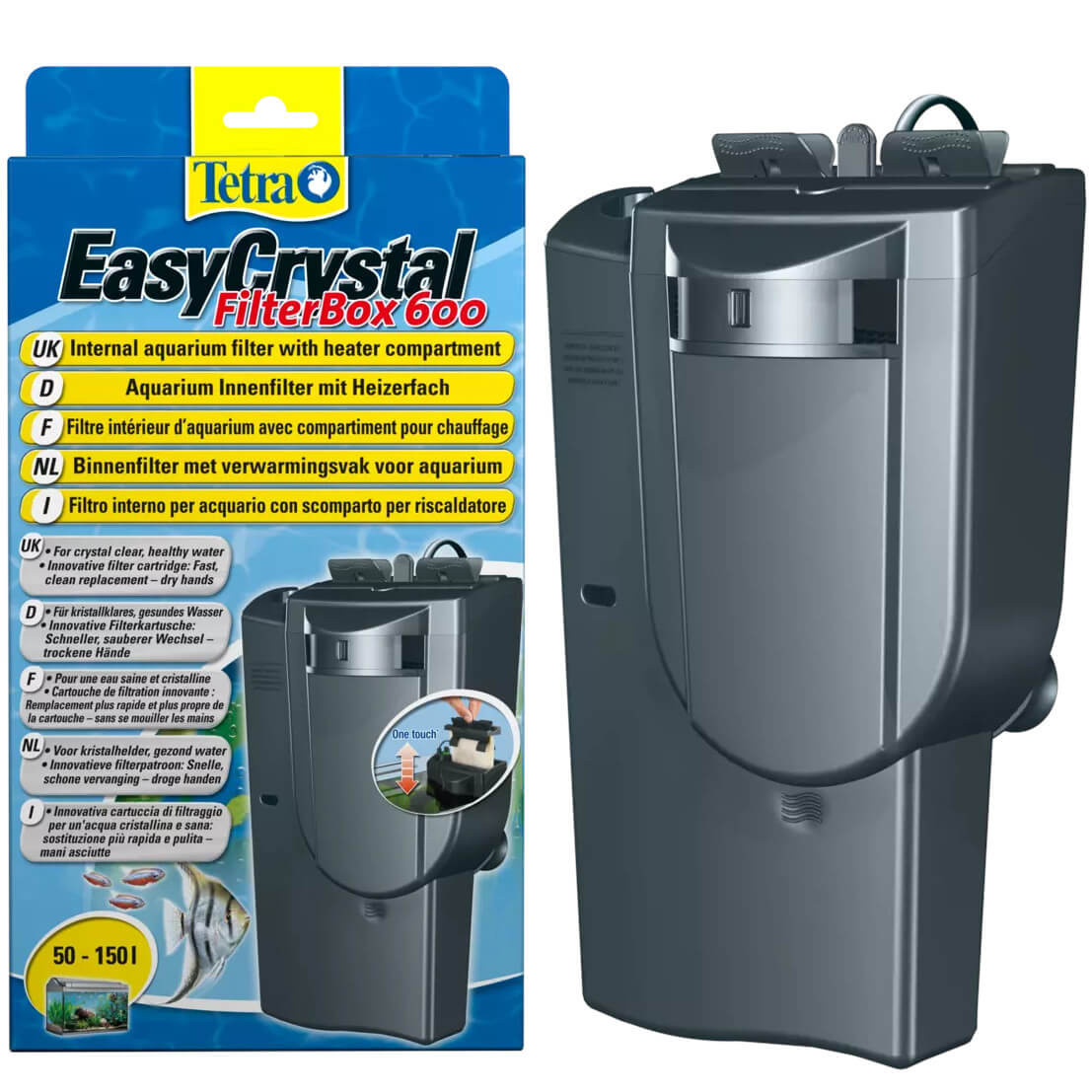Tetra EasyCrystal FilterBox 600 Filtr wewnętrzny do akwarium 50-150L