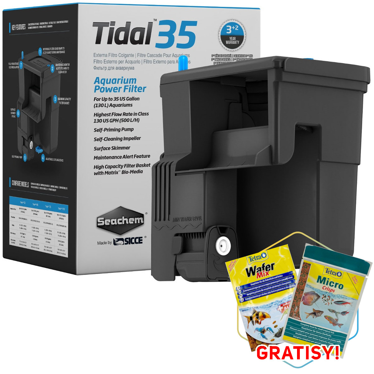Seachem Tidal 35 Filtr kaskadowy 500L/H Matrix