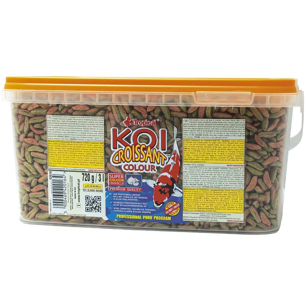 TROPICAL KOI CROISSANT COLOUR 3L - 720G POKARM DLA RYB