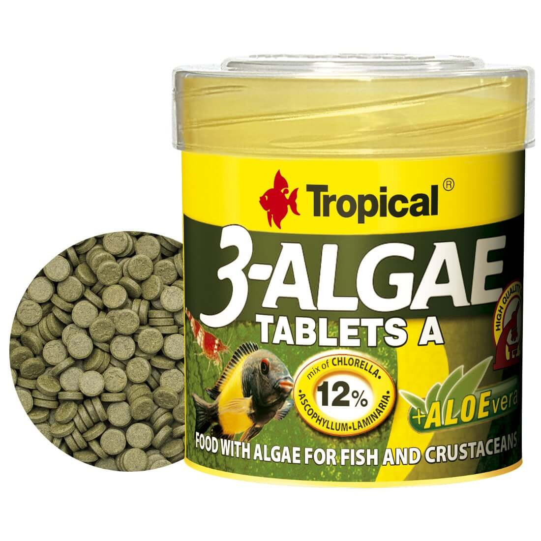 TROPICAL 3-ALGAE TABLETS A 50ML - 36G POKARM DLA RYB
