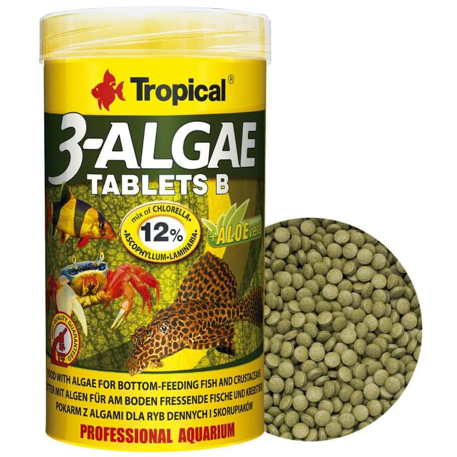 TROPICAL 3-ALGAE TABLETS B 250ML - 150G POKARM DLA RYB