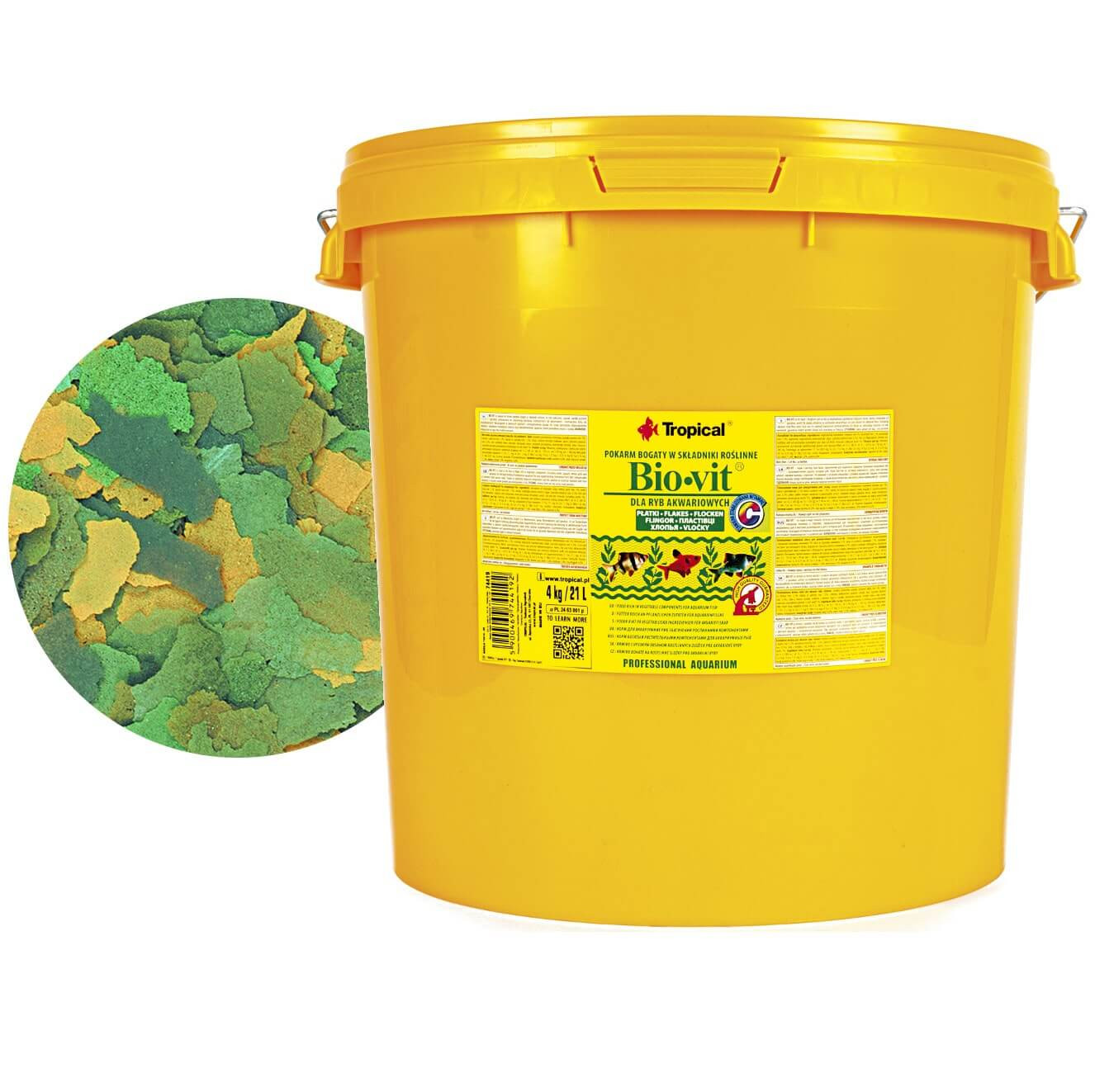 Tropical Bio-Vit 21L - 4kg Pokarm roślinny dla ryb