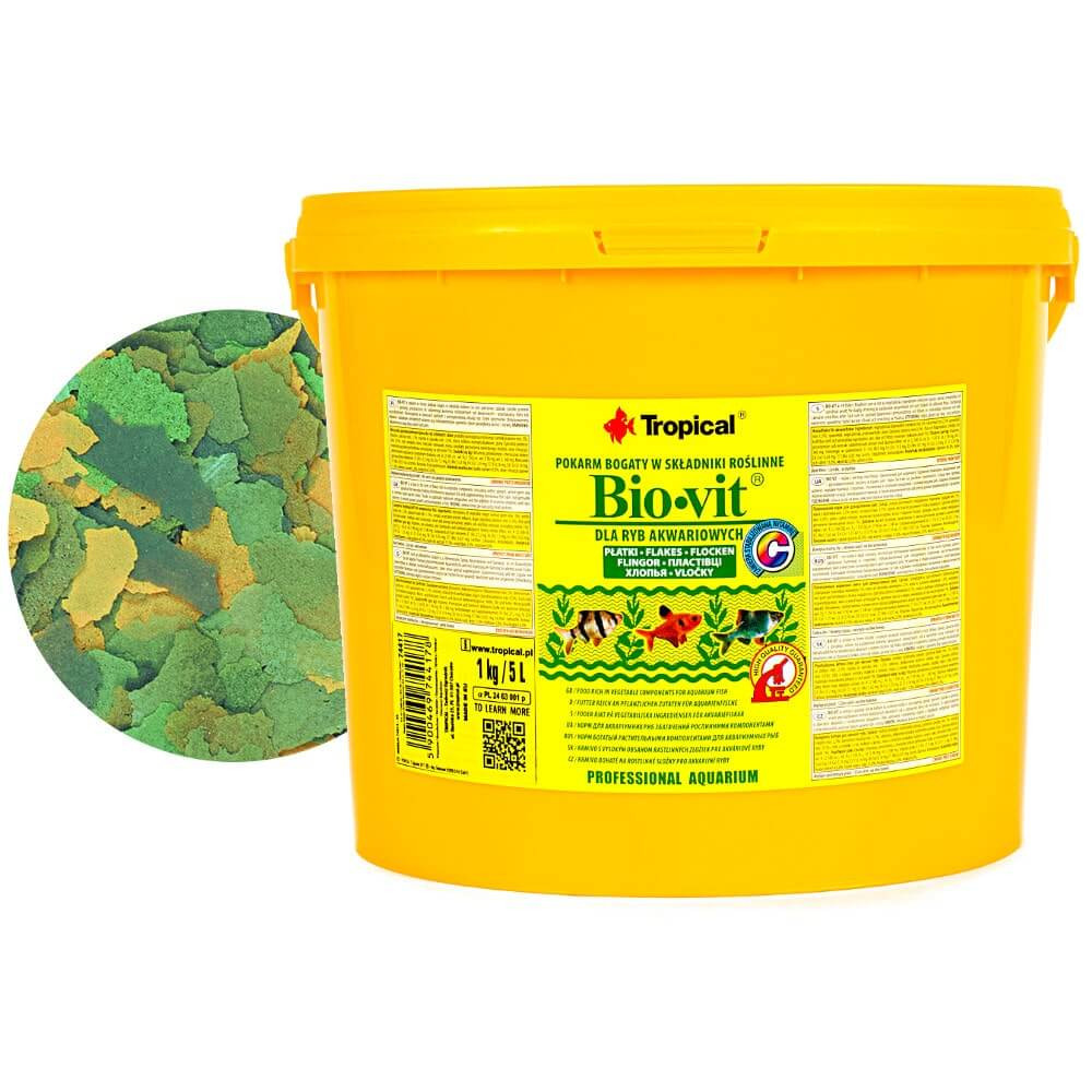 Tropical Bio-Vit 5L - 1kg Pokarm roślinny dla ryb