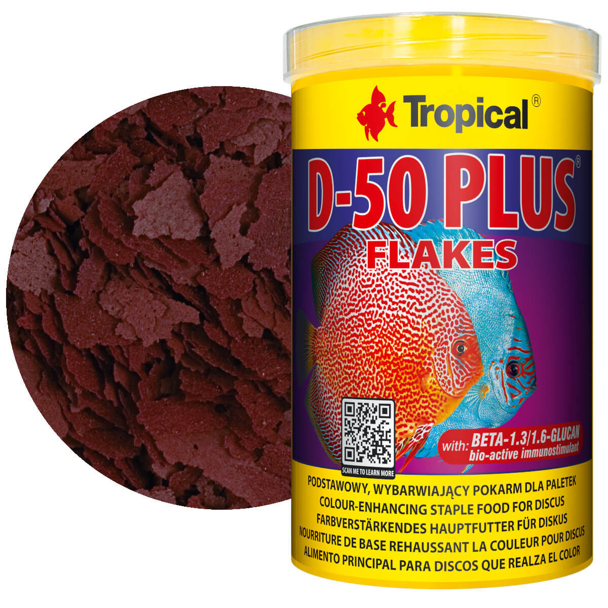 Tropical D-50 Plus Flakes 1000ml - 200g Pokarm dla paletek