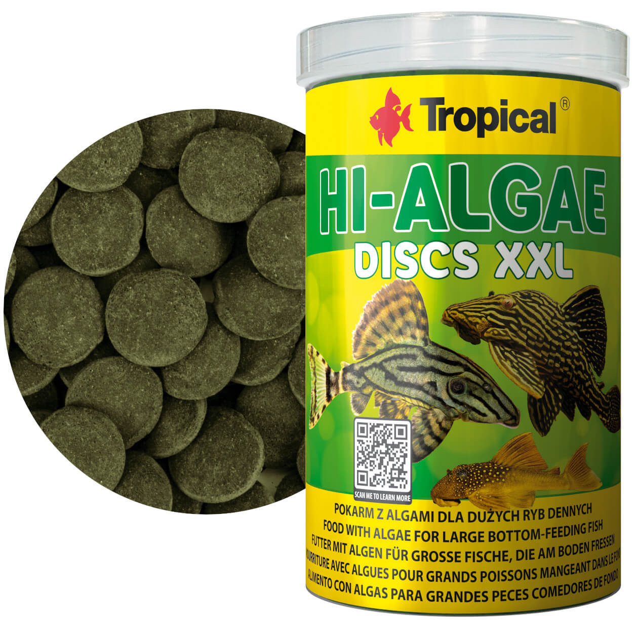 Tropical Hi-Algae Discs XXL 1000ml - 500g Pokarm dla ryb dennych