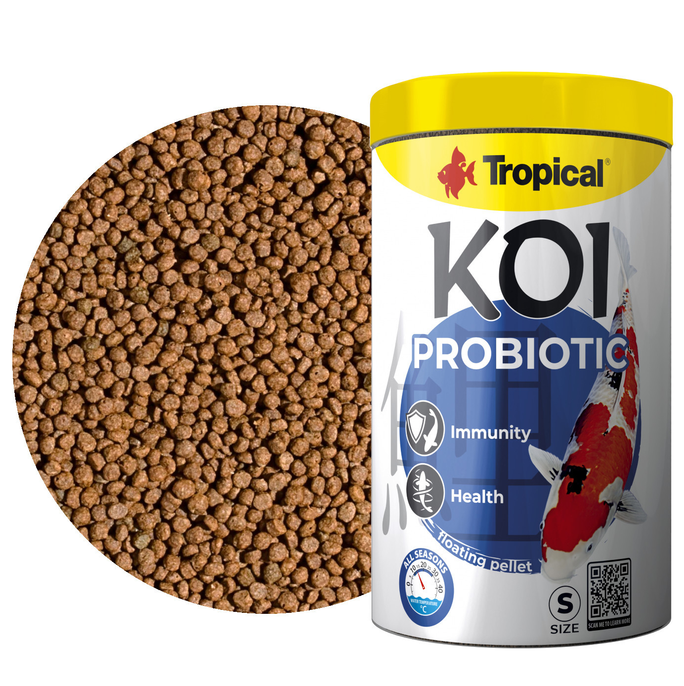 Tropical Koi Probiotic Pellet S 1L - 320g Pokarm probiotyczny dla karpi koi