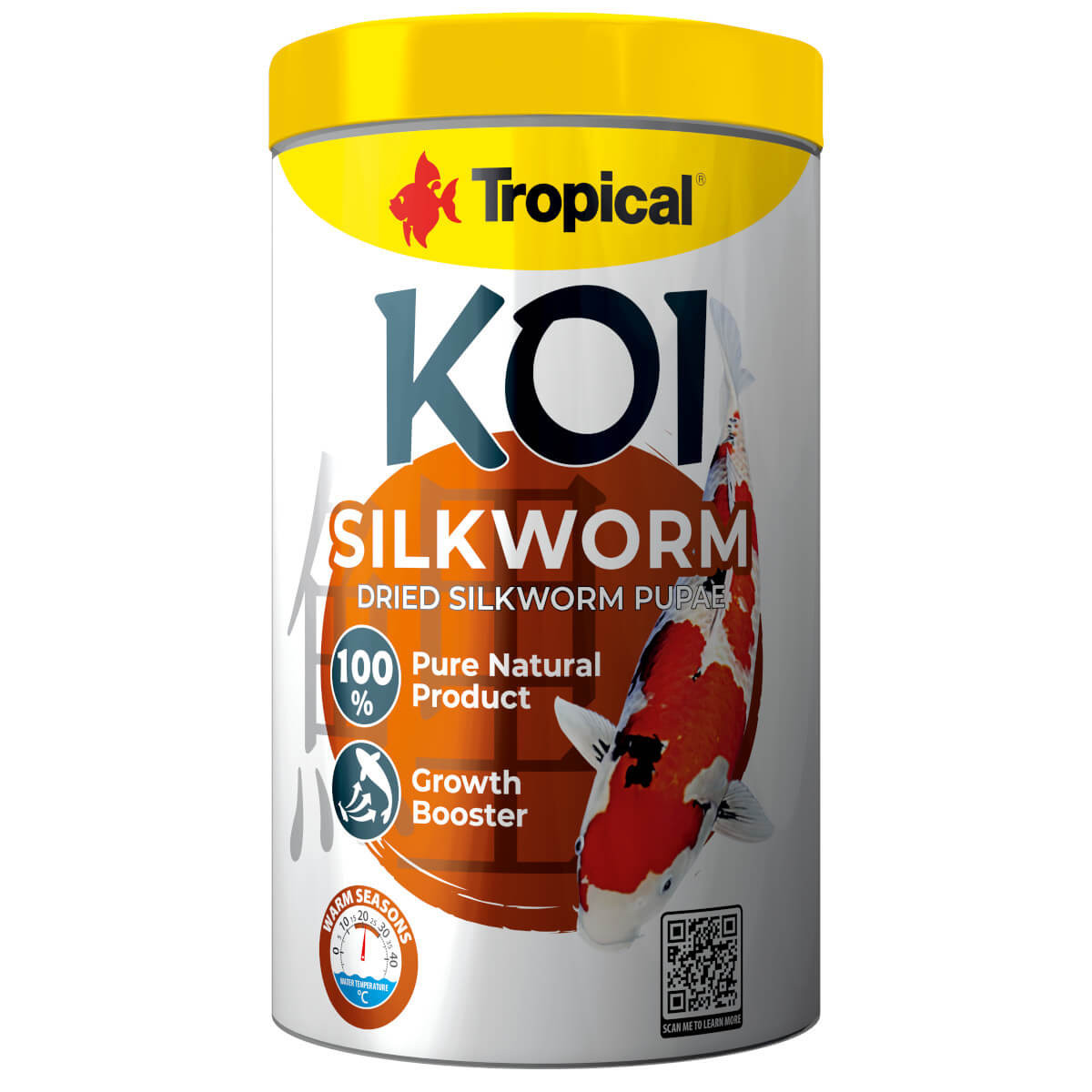 Tropical Koi Silkworm Dried Pupae 1L - 330g Pokarm dla karpi Koi