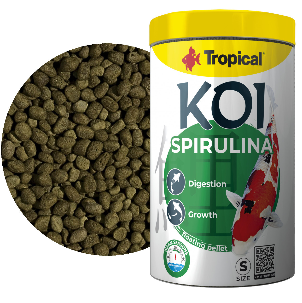 Tropical Koi Spirulina Pellet S 1000ml / 320g Pokarm dla koi
