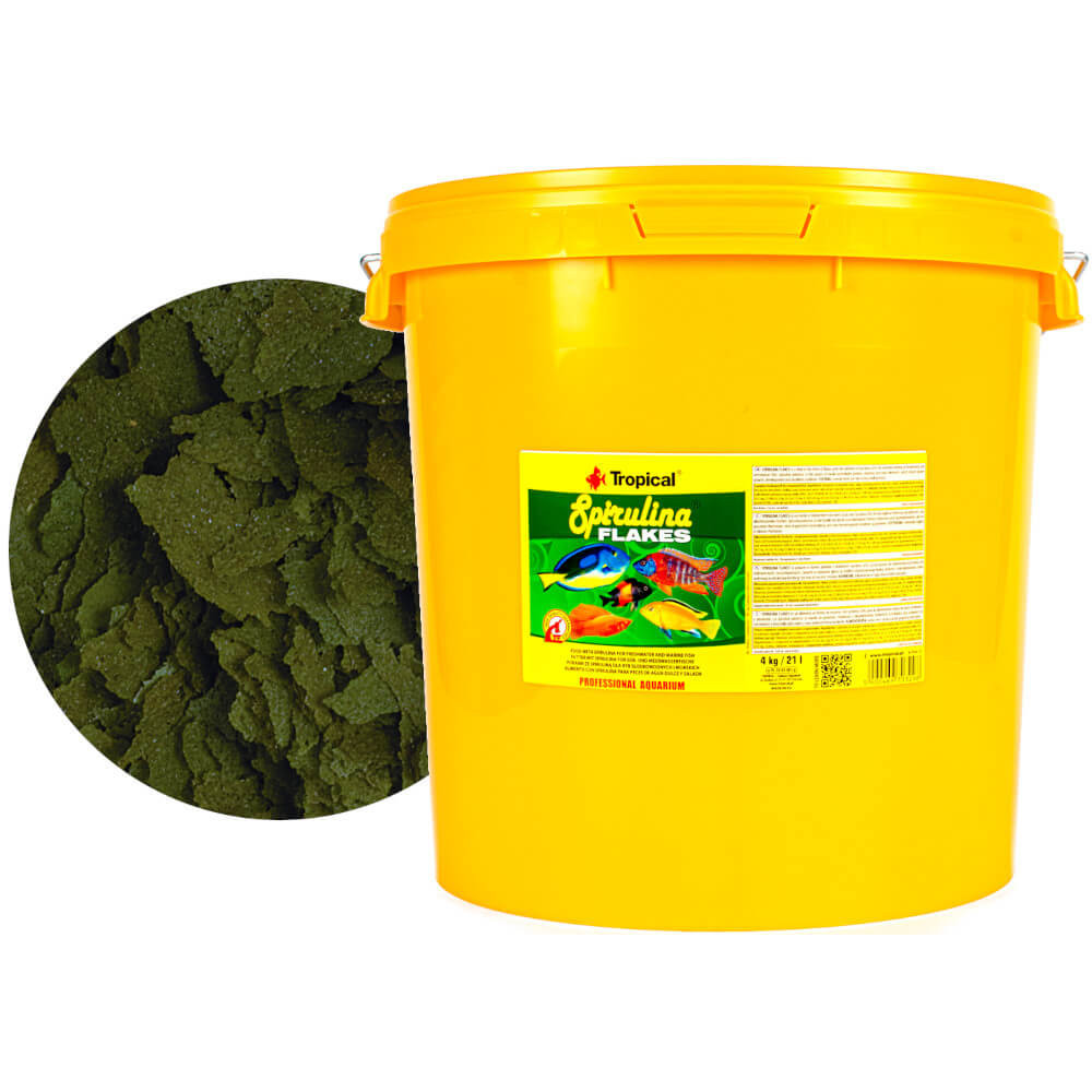 Tropical Spirulina Flakes 21L - 4kg Pokarm dla ryb
