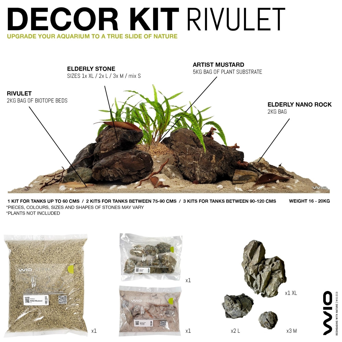 WIO Rivulet River Kit 20kg - Zestaw do aranżacji akwarium
