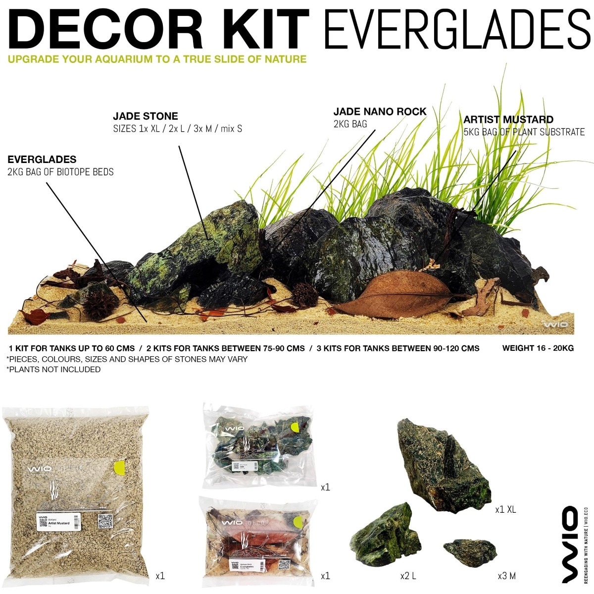 WIO Everglades River Kit 20kg - Zestaw do aranżacji akwarium