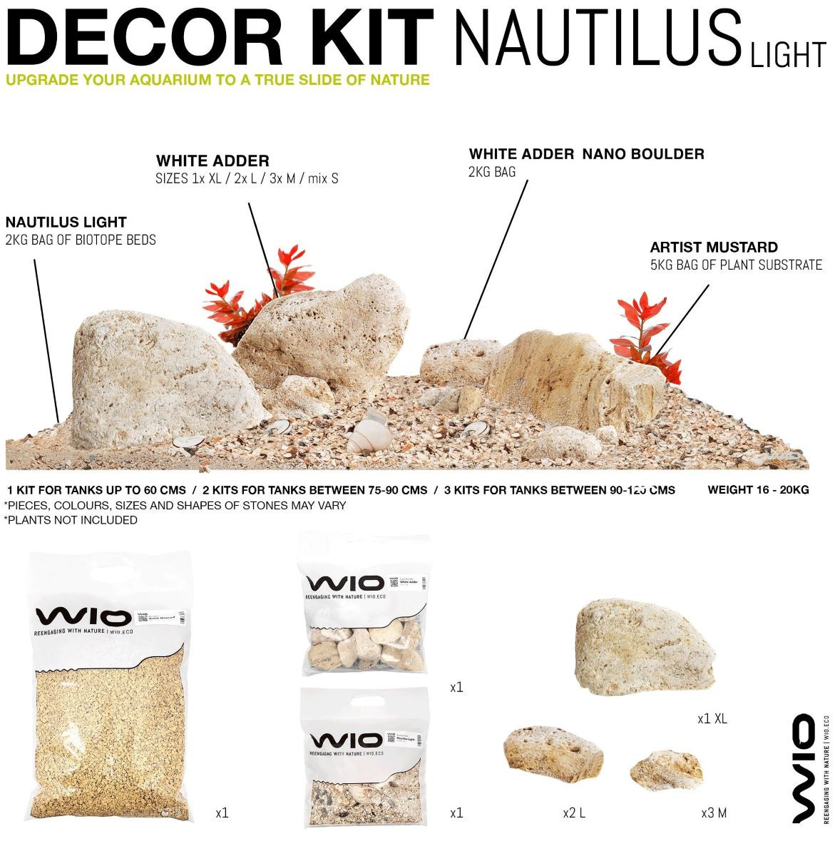WIO Nautilus Light Kit 20kg - Zestaw do aranżacji akwarium