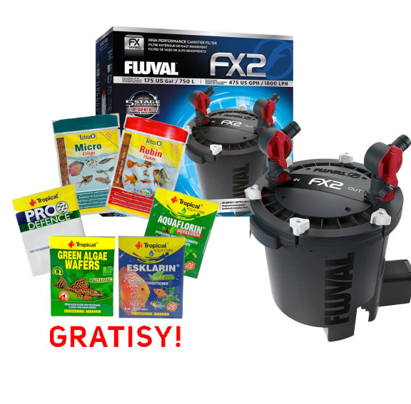 Fluval FX-2 filtr zewnętrzny do akwarium 750L + wkłady + gratisy