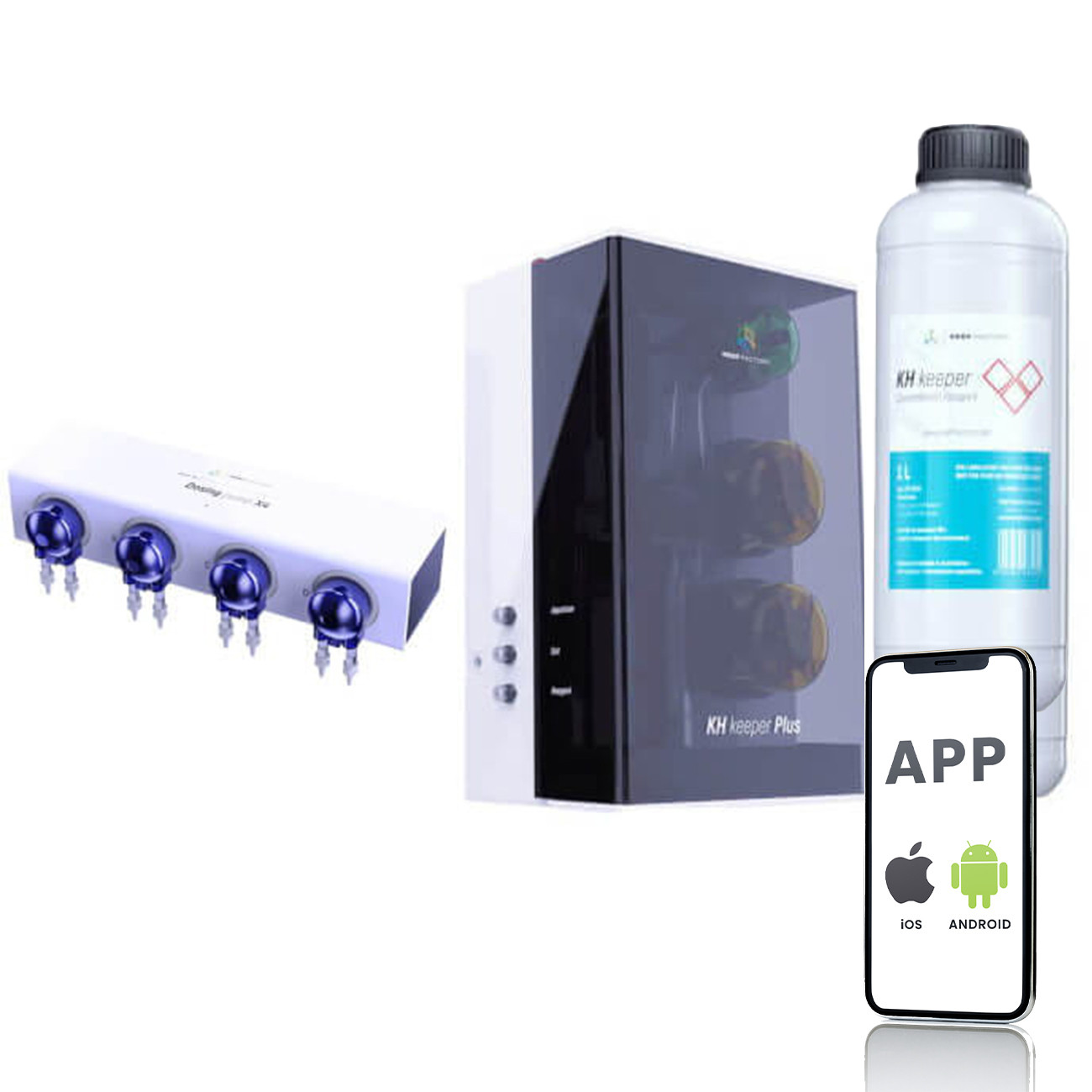 Reef Factory Zestaw KH Keeper Plus + Dosing Pump X4 - Automatyczny pomiar i dozowanie KH WiFi