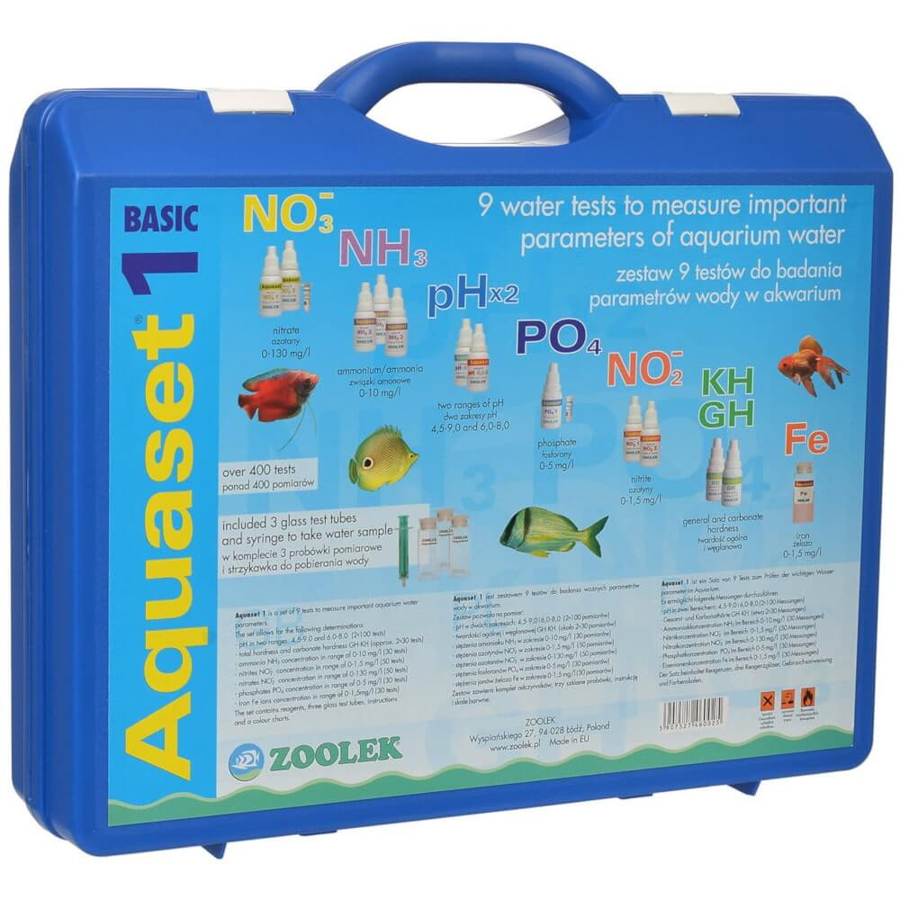 Zoolek Aquaset 1 test NO3 NH3 pH PO4 NO2 GH KH 9w1