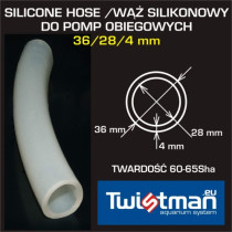 Wąż silikonowy do pomp obiegowych 36/28/4 mm, dł. 10 cm