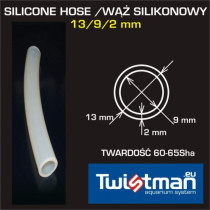 Wąż silikonowy 13/9/2 mm, dł. 10 cm